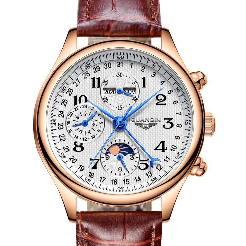 Men's Perpetual Calendar Leather Men's Watch